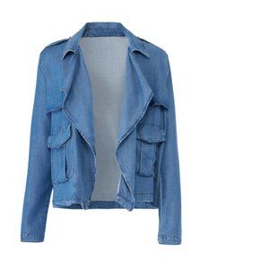Splendid Soft Blue Drape Denim Jacket